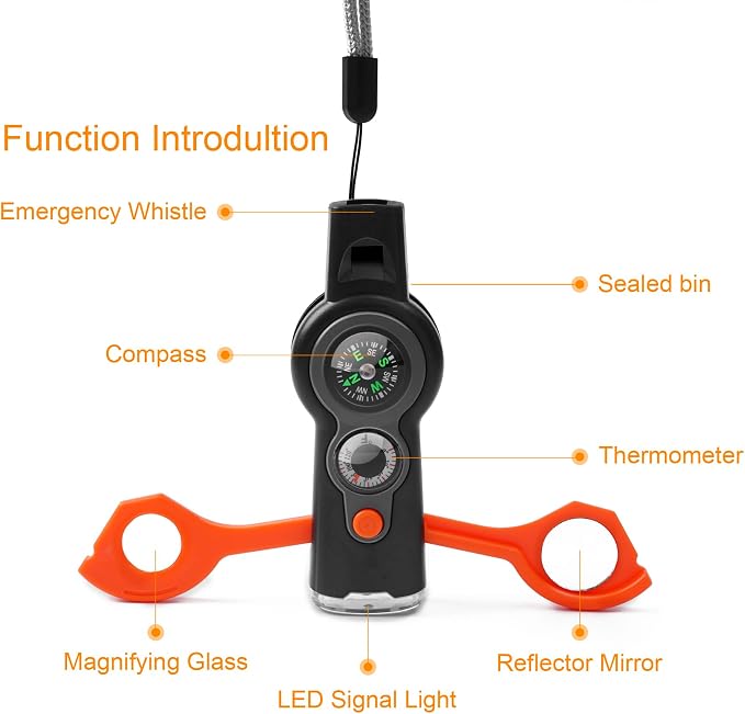 Emergency Survival Function Whistle, Outdoor Multifunctional Tool Safety Whistle - Image 5