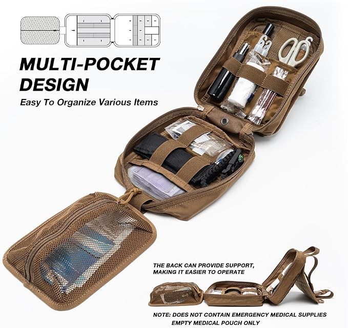 TSPRO MOLLE Tactical Medical Bag First Aid Kit EMT Pouch Rip-Away Utility IFAK - Image 2
