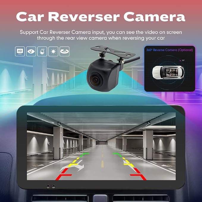 Kunfine CarPlay Android Auto Navigation Stereo GPS Radio Reverse Camera Display - Image 5