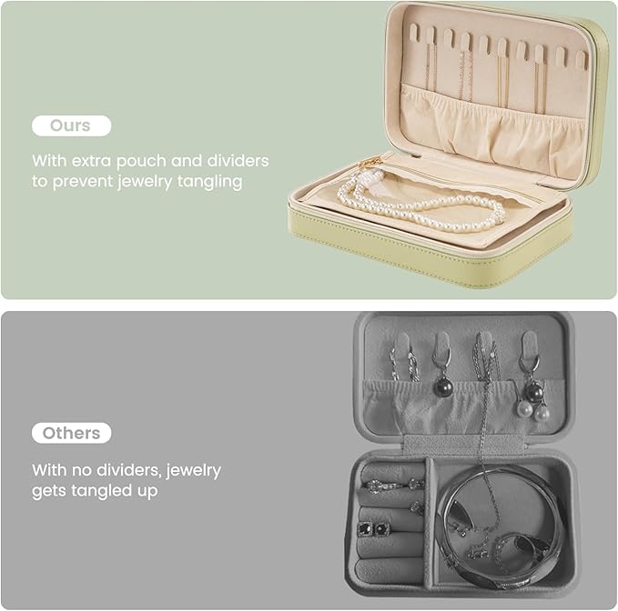 Lolalet Travel Jewelry Case for Women, Travel Jewelry Organizer Box - Image 4