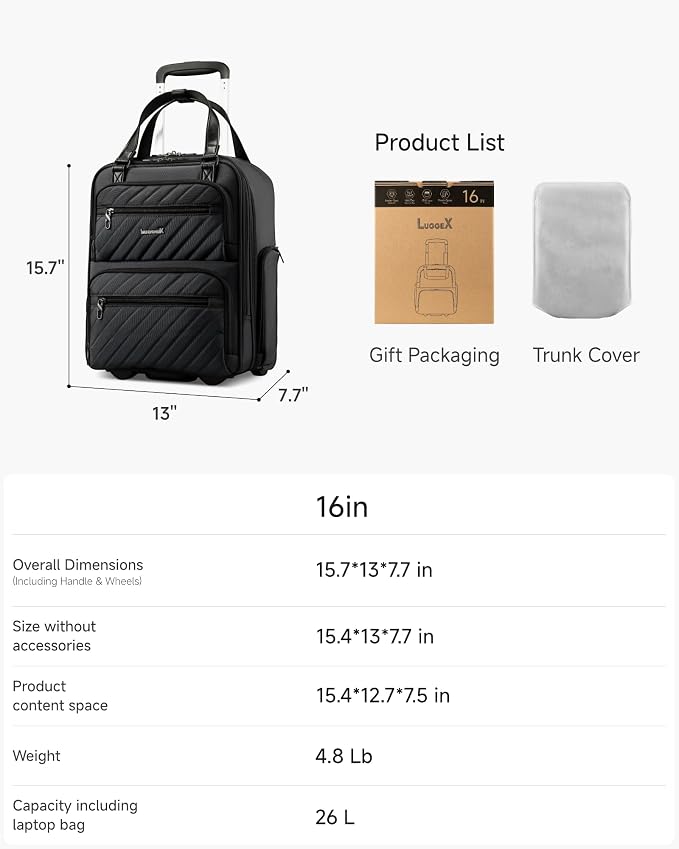 LUGGEX Underseat Carry On Luggage - Image 7