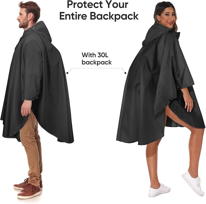 PTEROMY Hooded Rain Poncho for Adult - Image 3