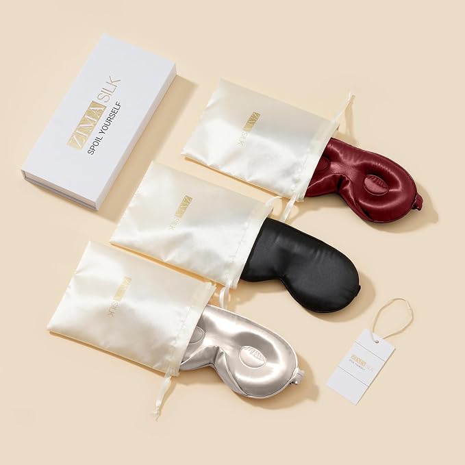 ZIMASILK Adjustable 22 Momme 100% Mulberry Silk Sleep Mask, Upgraded 3D - Image 7