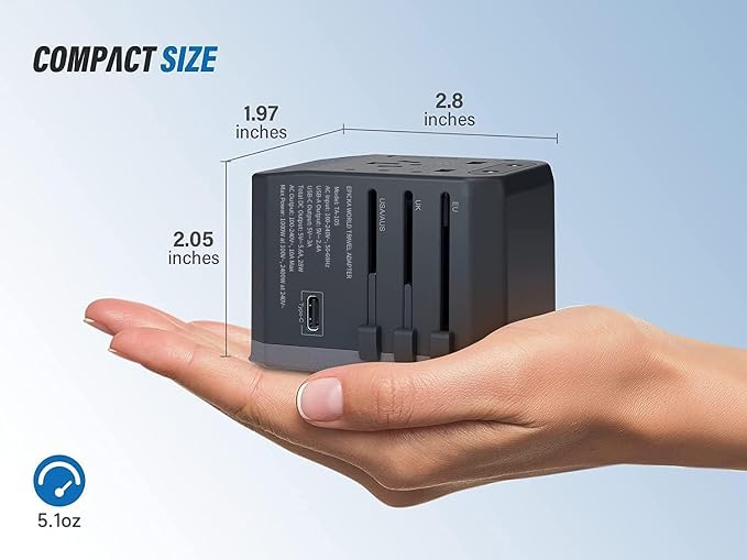 EPICKA Universal Travel Adapter, European Travel Plug Adapter - Image 7