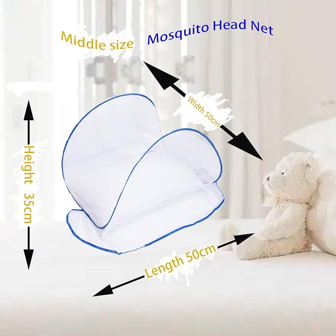 CMINGJ Portable Mosquito Head Net Foldable Pop-Up Travel Essentials Mosquito Net - Image 3