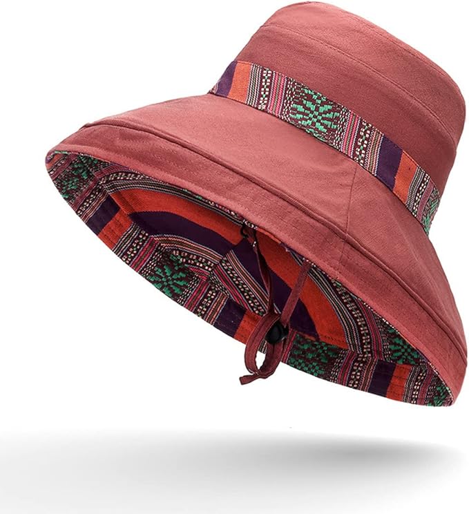 Women Wide Brim Sun Hats Metal Wired Edge Summer UV Protection Beach Fishing Hat - Image 2