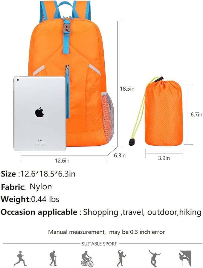 25L Hiking Backpack Foldable Sports Daypack Camping Collapsible Bag Water - Image 7