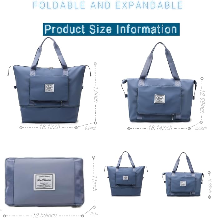 Large Capacity Foldable Travel Bag, Expandable lightweight Carry on Bag - Image 2