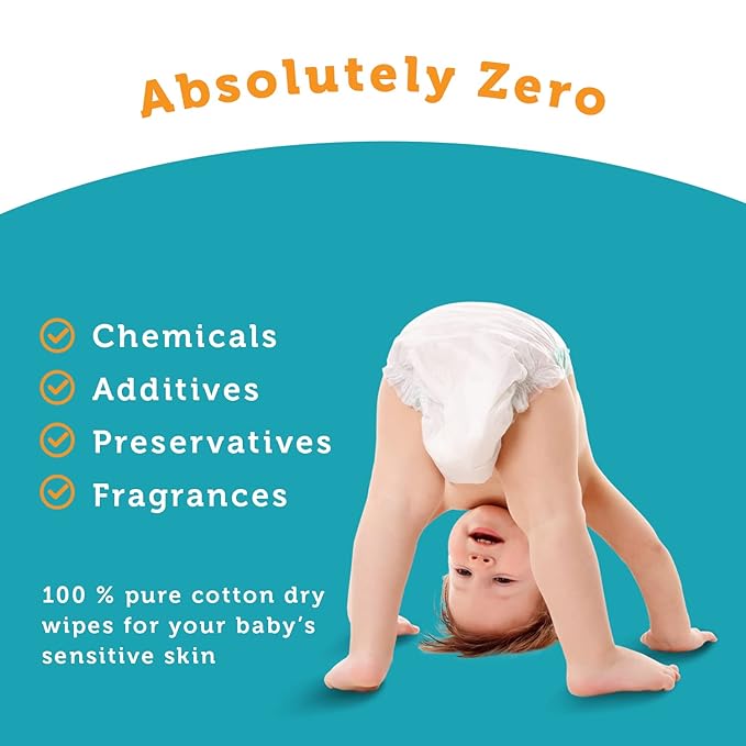 100% Pure Cotton Dry Wipes | 600 Count | Use Wet or Dry | Soft & Sensitive | - Image 3