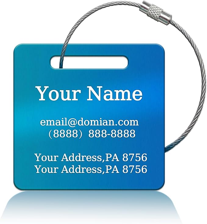 （2-Pack） Stainless Steel Custom Luggage Tags by Unknown
