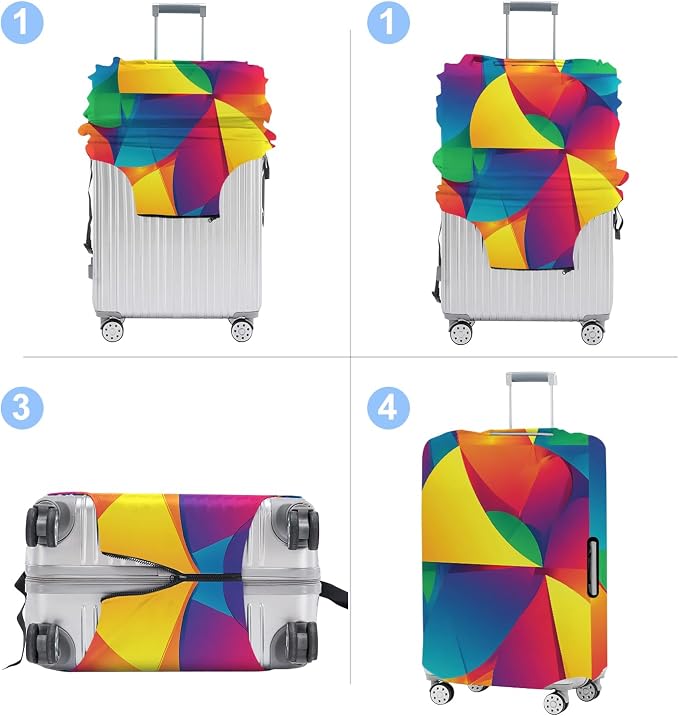 Luggage Cover Washable Suitcase Protector Anti-Scratch, Stretchable Fit - Image 4