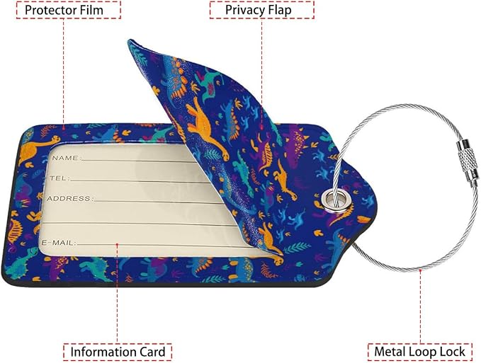 Funny Dinosaurs and Trees 2 Pack Luggage Tag - Image 2