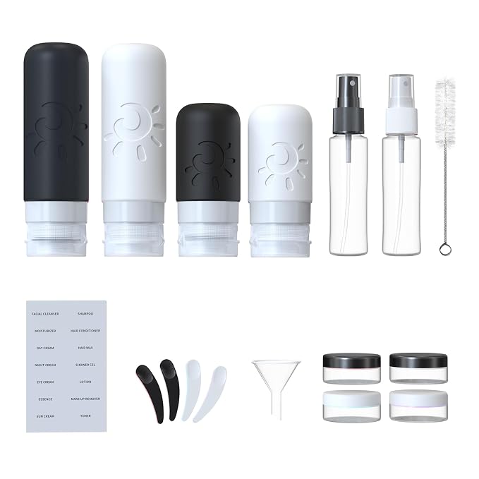 18 Pack travel Bottles for Toiletries, TSA Approved Silicone Travel Containers - Image 2
