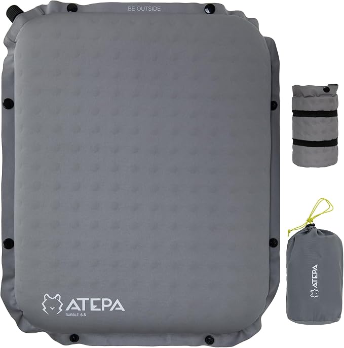 ATEPA Inflatable Stadium Seat Cushion, Self-Inflating Memory Foam Stadium Seats by ATEPA