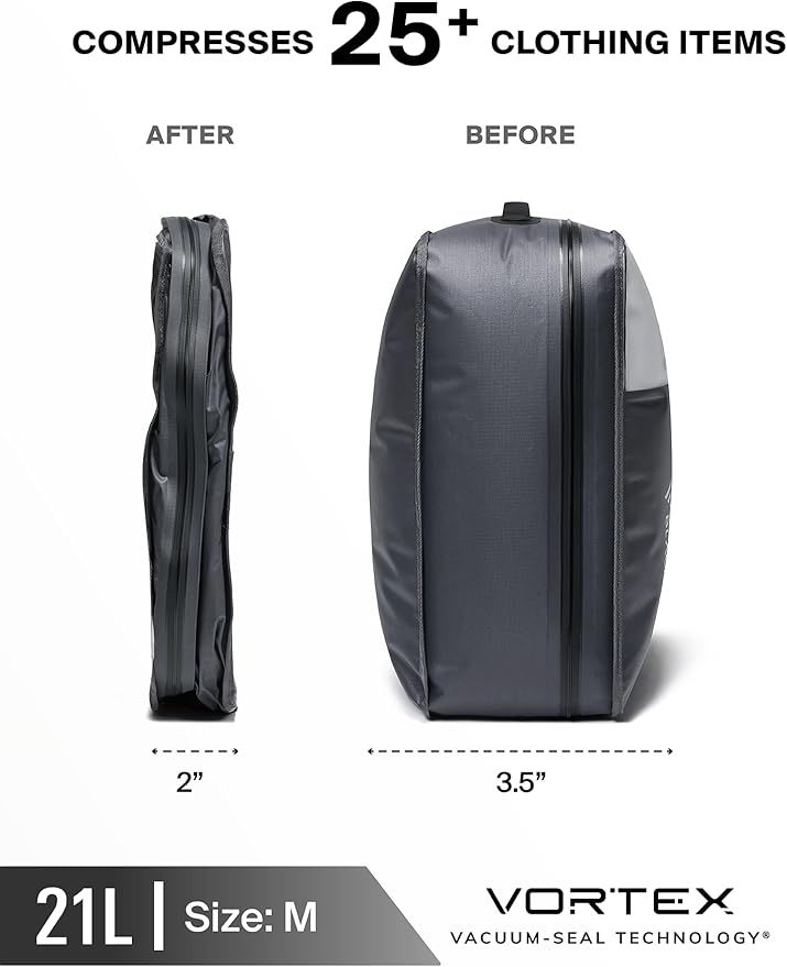 Black Voyage Reusable Vacuum Compression Travel Bag - Image 5