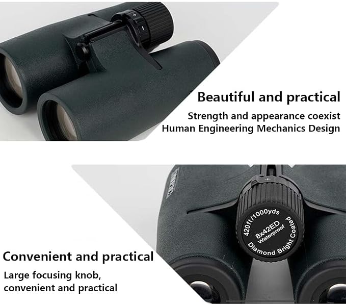 8x42ED Compact Binoculars for Adults – High-Powered BAK4 Prisms, Diamond White - Image 7