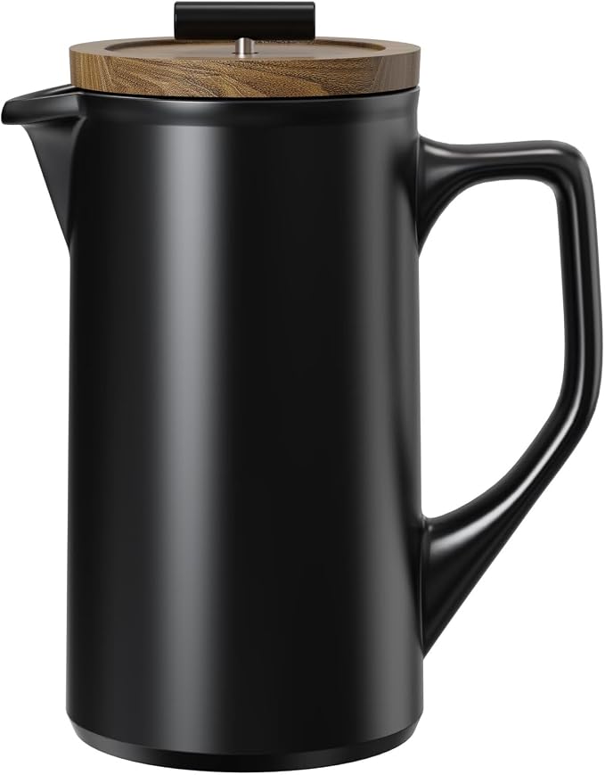 DHPO Ceramic French Press Coffee Maker, 22 Ounce Coffee Press Manual Brewer by DHPO