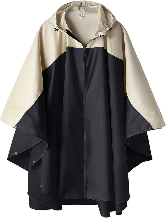 SaphiRose Unisex Rain Poncho Hooded Waterproof Raincoat by SaphiRose