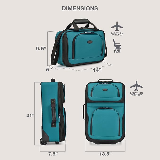 U.S. Traveler Rio Fabric Expandable Carry-on Luggage, Rolling Suitcase - Image 6