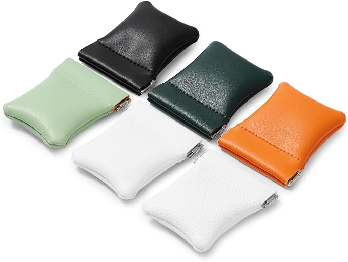 2 Pack PU Leather Slim Engagement Wedding Ring Pouch Leather Jewelry Pouch - Image 4