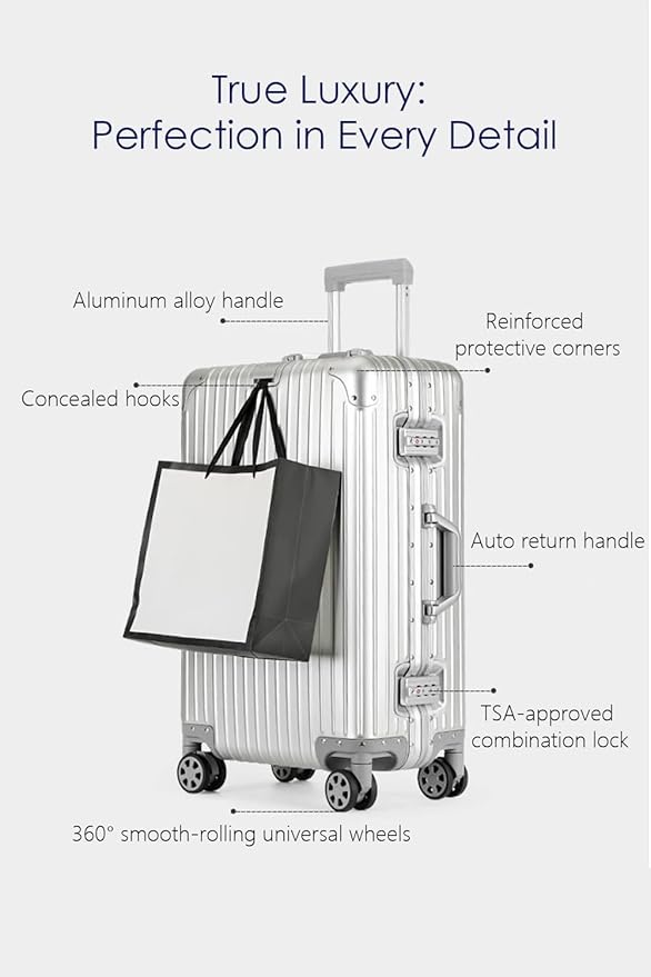 HotWay 28 Inch All Aluminum Checked in Luggage - Image 2