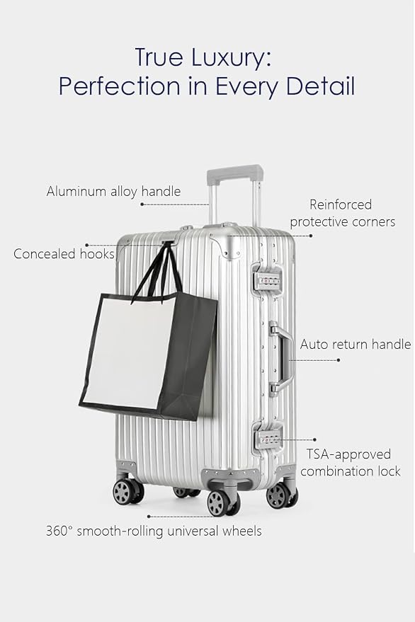 HotWay 24 Inch All Aluminum Checked In Luggage - Image 2
