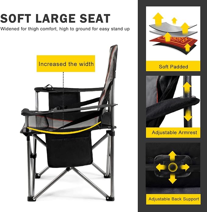 FAIR WIND Oversized Fully Padded Camping Chair - Image 4