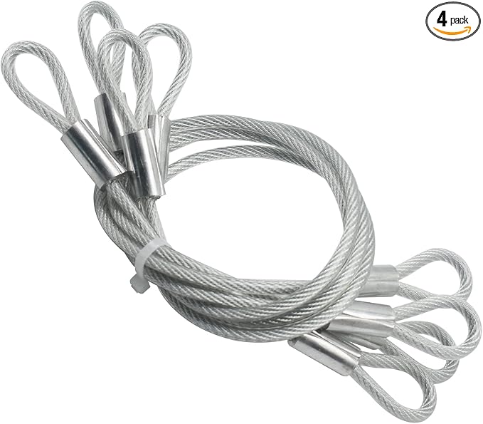 4 pcs 20 inch 5mm Thickness Vinyl Cover Coated Galvanized Steel Wire Cable by Bytiyar