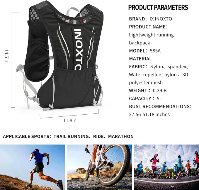 Running Hydration Vest for Men Women Water Backpack for Running 3L Running - Image 2
