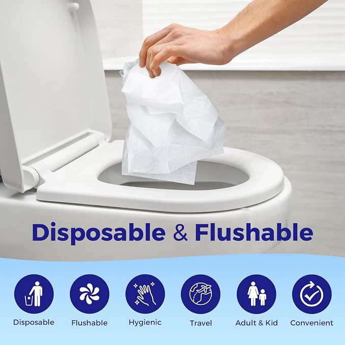 YGDZ Toilet Seat Covers Disposable, XL Flushable Toilet Seat Covers Travel - Image 4