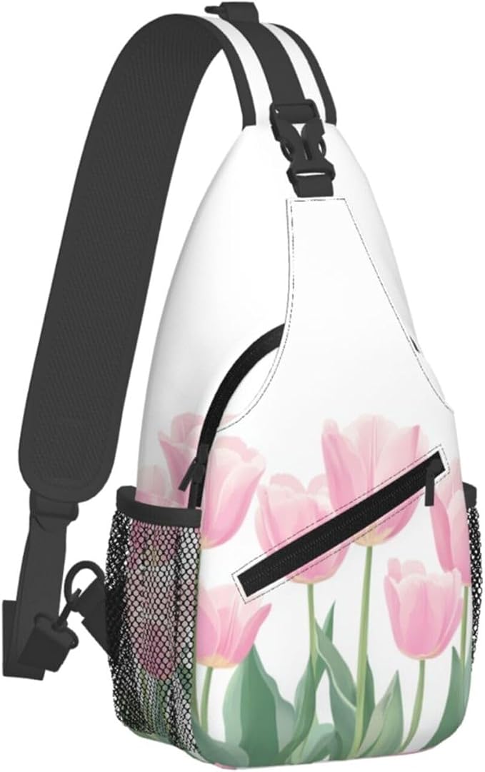 SUPLUCHOM Sling Bag Tulip Flower Hiking Daypack Crossbody Shoulder Backpack - Image 2