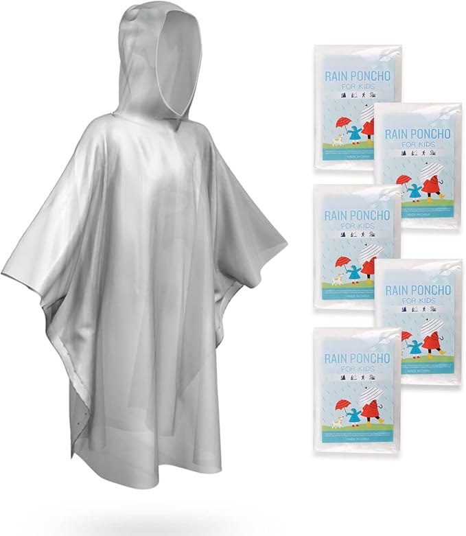 SaphiRose Disposable Rain Ponchos Emergency Clear Poncho by SaphiRose