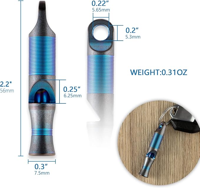 WeKnife Emergency Whistle Survival Loud, Titanium Outdoor Safety Whistle - Image 6
