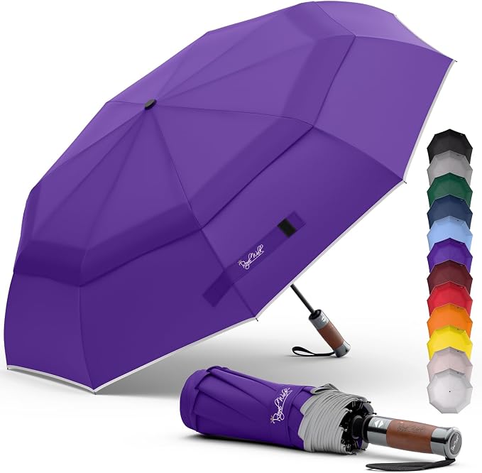 Royal Walk Windproof Folding Travel Umbrella Compact and Strong Luxurious Real by RoyalWalkUmbrellas