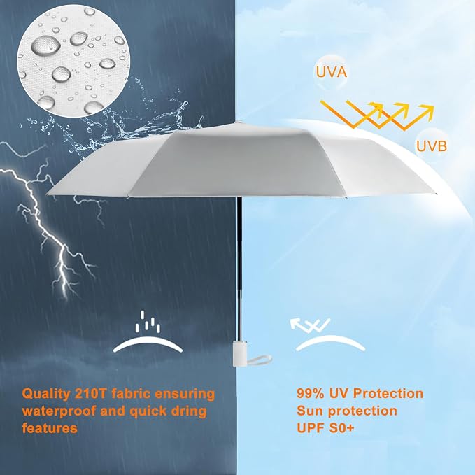 Cuby UV Sun Umbrella Compact Folding Umbrella lightweight Portable Manual - Image 4