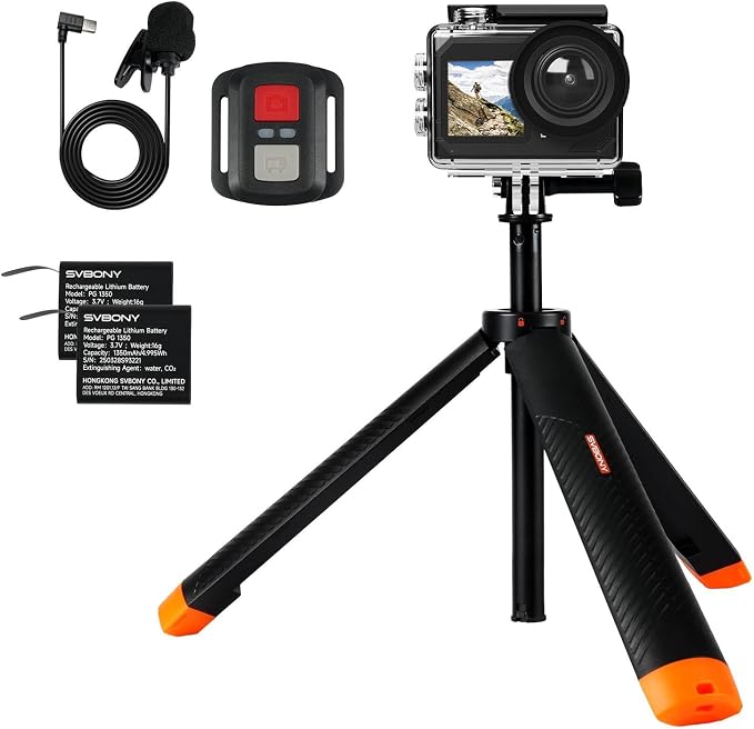 SVBONY SVGo2 Action Camera 4K30FPS 50MP, 5X Zoom Touch Screen Sports Camera by SVBONY