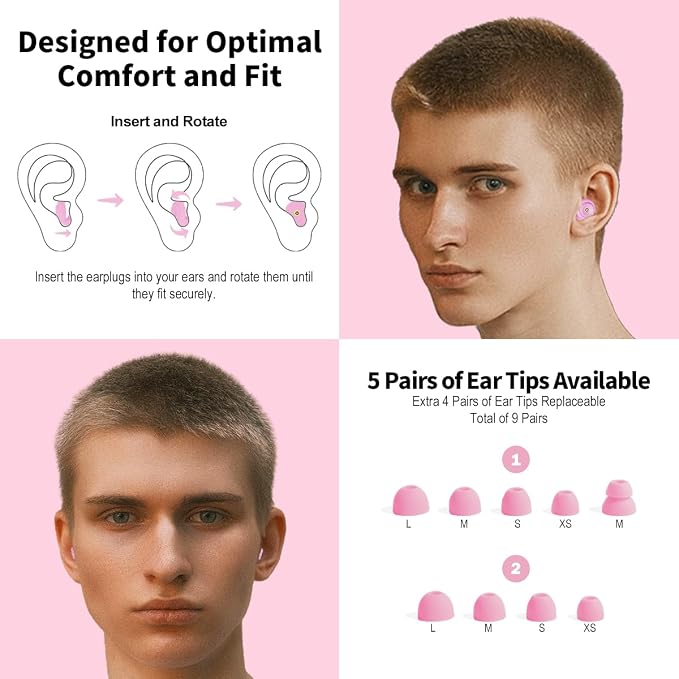 Ear Plugs for Sleeping Reusable Earplugs for Concerts Noise Cancelling Soft - Image 2