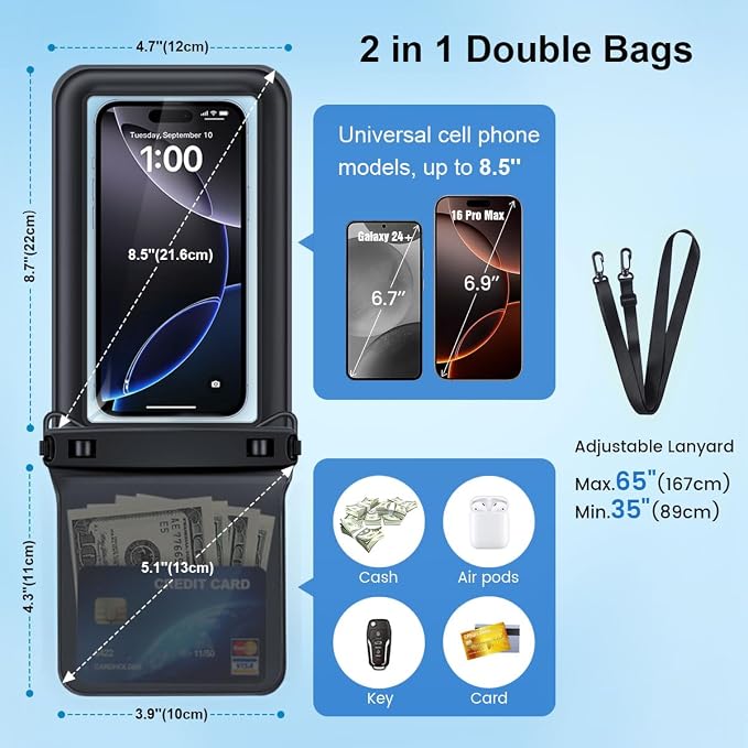 Waterproof Phone Pouch Floating, Double Bags Waterproof Phone Case - Image 5