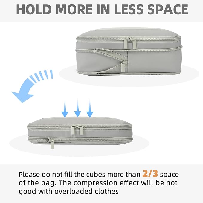 BAGAIL 4 Set/6 Set/8 Set Compression Packing Cubes Travel Accessories - Image 5