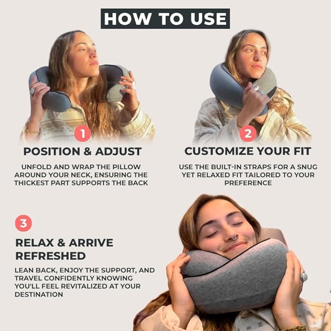 FlyHugz® Neck Travel Pillow | Memory Foam Neck Pillow - Image 3