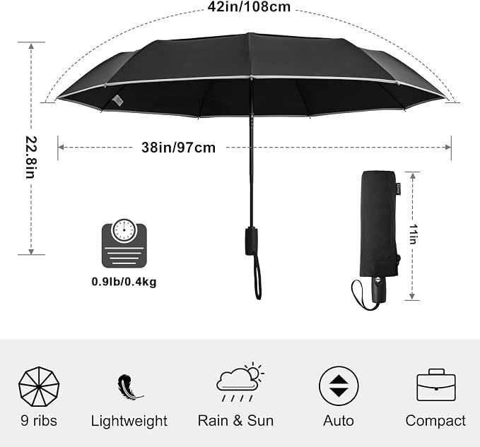 G4Free 42 Inch Eco Windproof Folding Umbrella - Image 5
