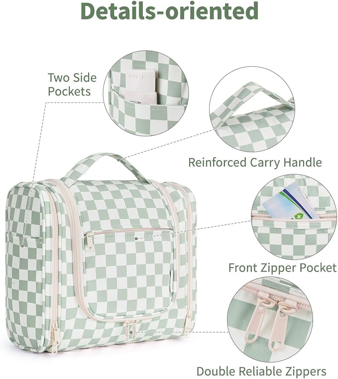 Narwey Hanging Toiletry Bag for Women Travel Makeup Bag Organizer Toiletries - Image 7
