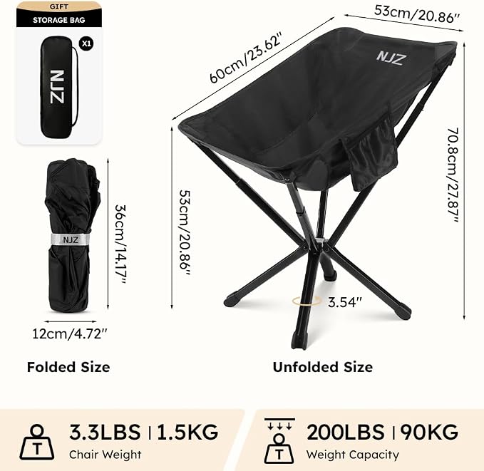 Small Camping Chair, Compact Folding Camping Chair - Image 2