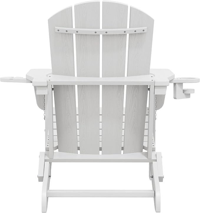 SERWALL Folding Adirondack Chair, Dual Cup Holders & All-Weather HDPE, - Image 6