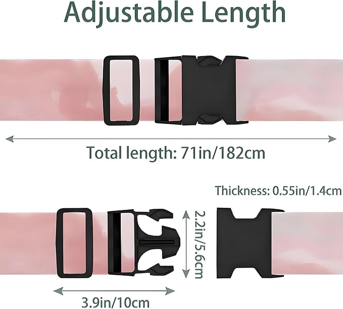 Pink Clouds Luggage Straps for Suitcases, Adjustable Luggage Travel Belts to - Image 2