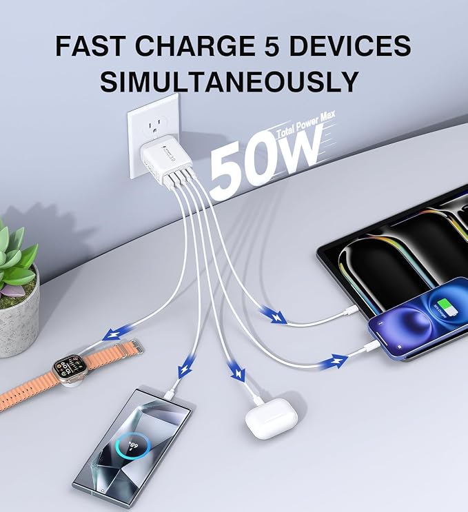 50W USB C Wall Charger Block, Galaxy S24/S23 - Image 2