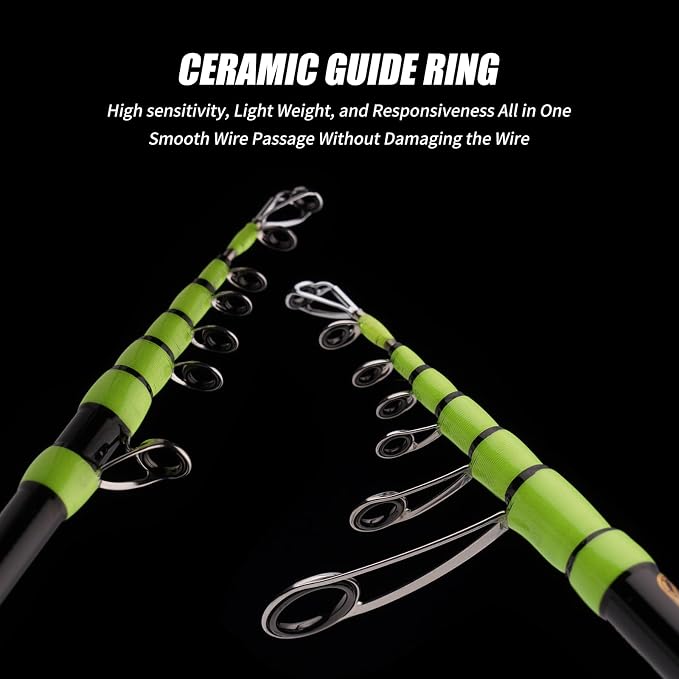 PURELURE Fishing Rod Telescopic, Carbon Fiber Spinning Casting Travel Rod - Image 4
