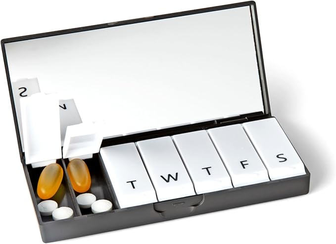 PORT X POLISH Designer Weekly Pill Box Organizer | Compact, Stylish 7-Day by PORTXPOLISH