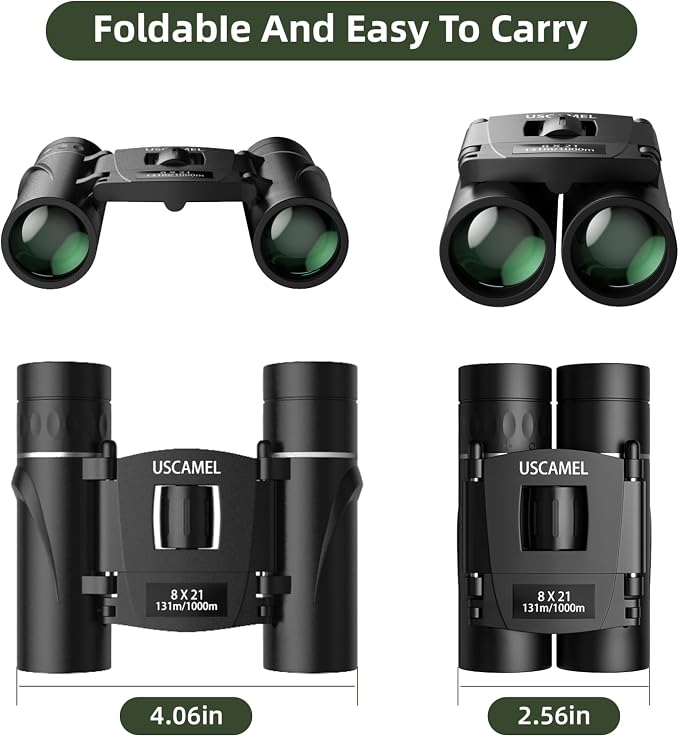 USCAMEL Binoculars for Adults and Kids 8×21 High Powered Compact Binoculars - Image 6