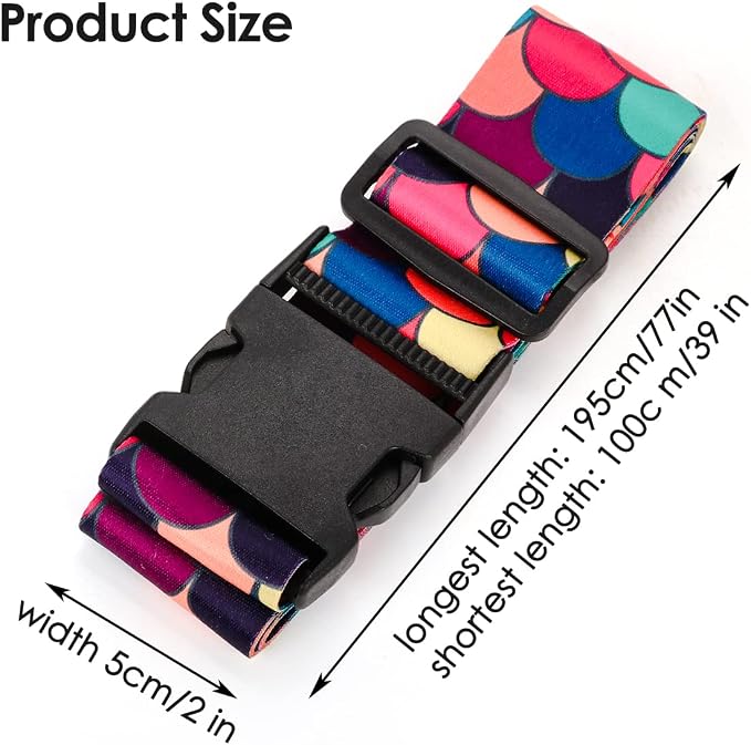Adjustable Travel Luggage Strap Suitcase Belt Travel Bag Accessories 1.96 in W - Image 8